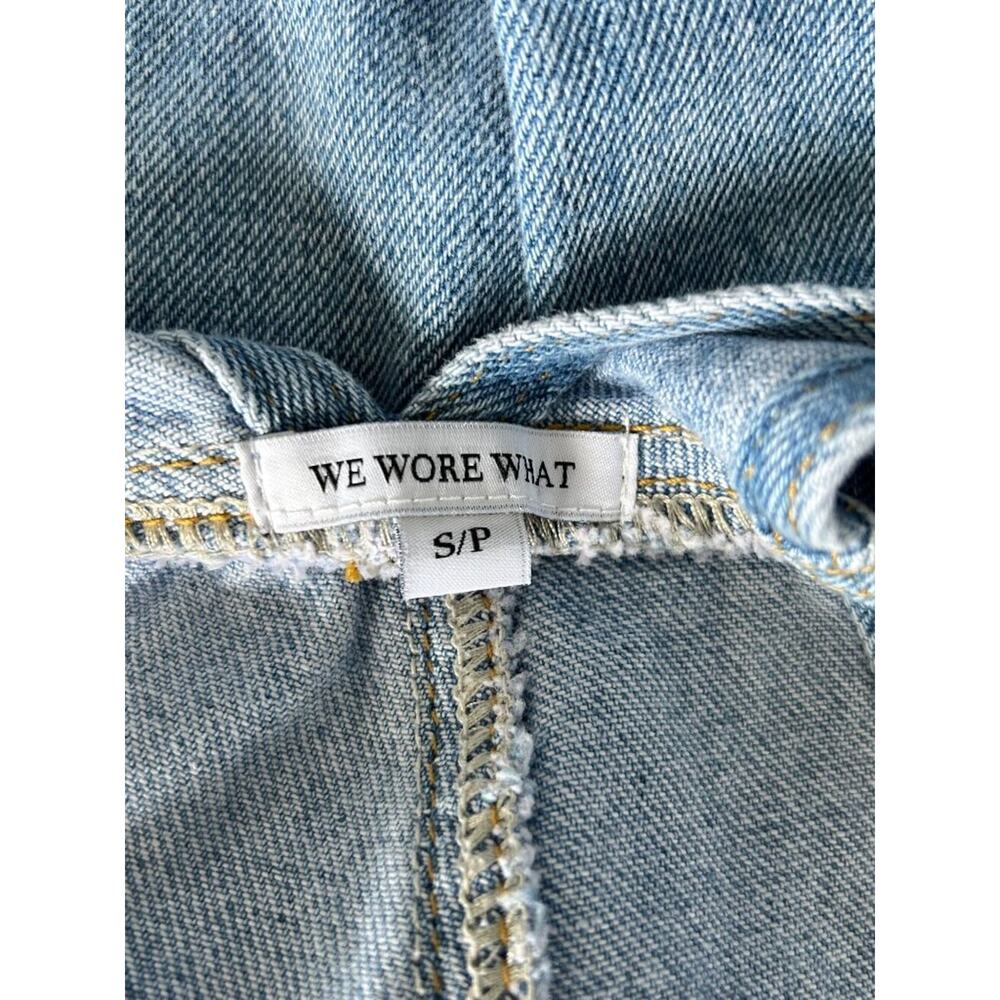 WeWoreWhat S Light Wash Denim Overalls Straight Leg Cotton Bib Jumpsuit - Picture 8 of 12